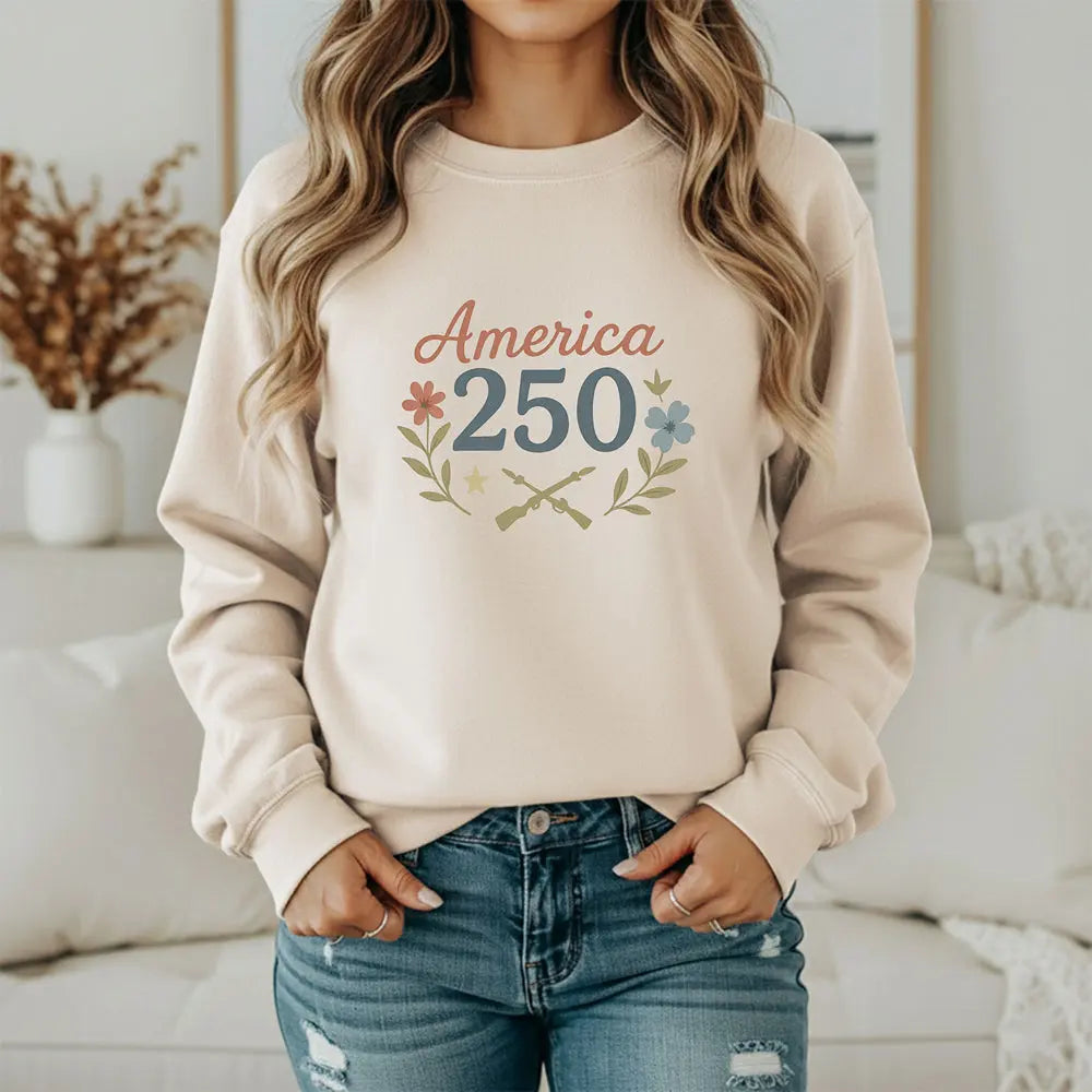 America 250 Sweatshirt – Patriotic 250th Anniversary Pullover Printify