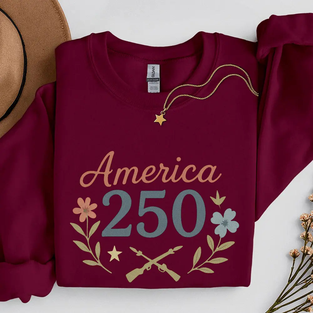 America 250 Sweatshirt – Patriotic 250th Anniversary Pullover Printify