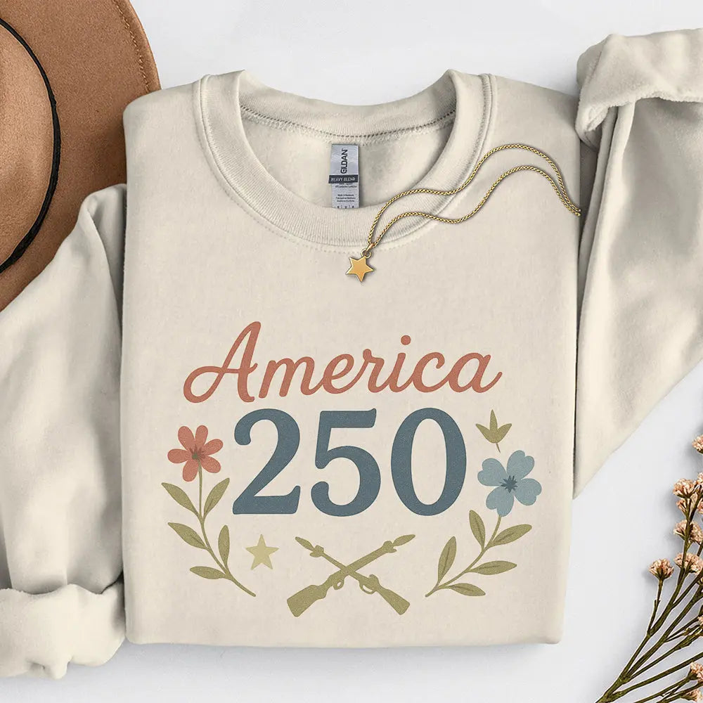 America 250 Sweatshirt – Patriotic 250th Anniversary Pullover Printify