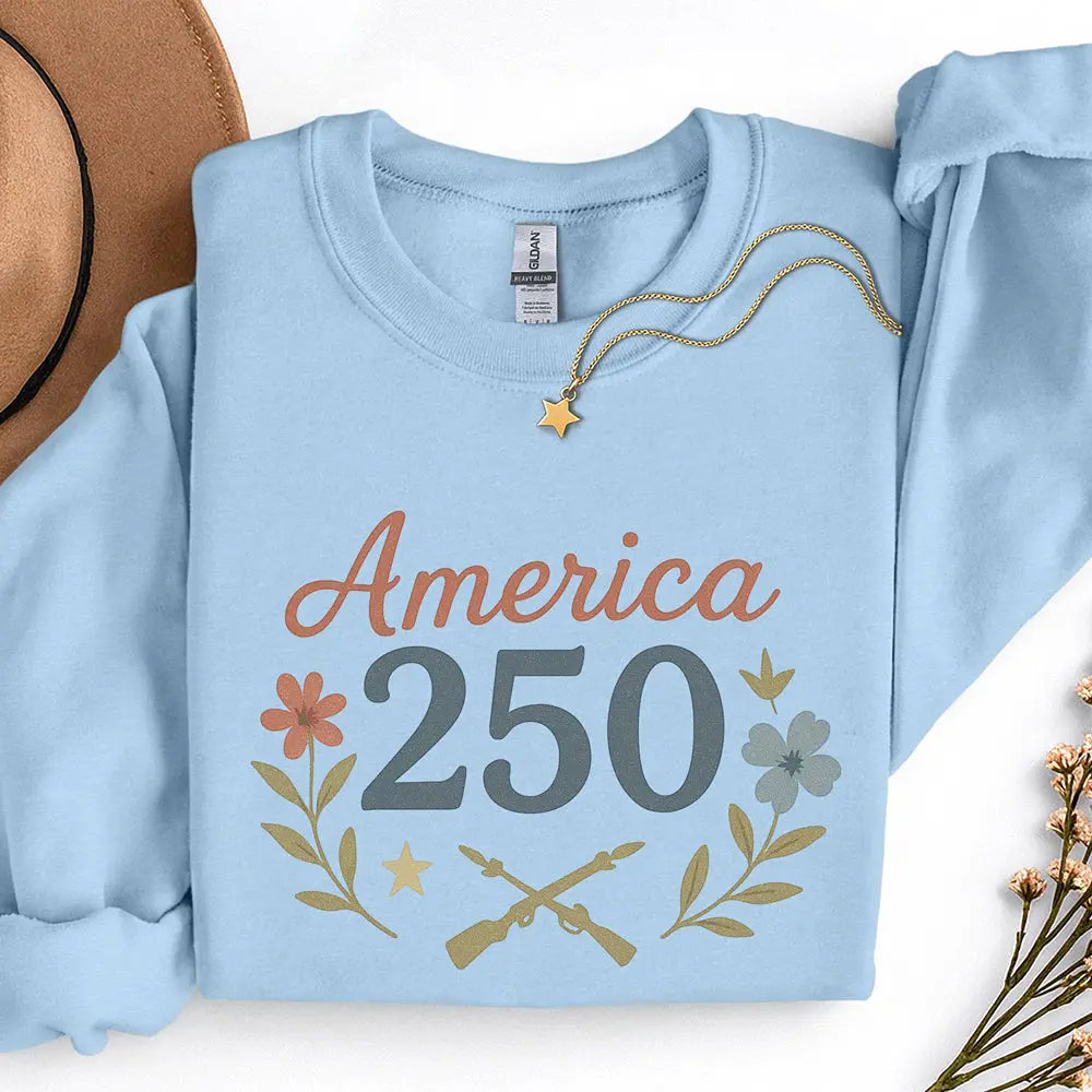 America 250 Sweatshirt – Patriotic 250th Anniversary Pullover Printify