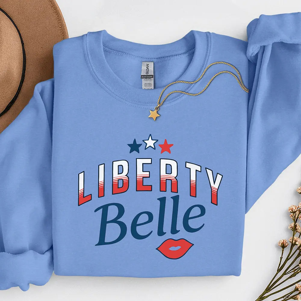 Liberty Belle Sweatshirt — Patriotic Retro Graphic Pullover Printify