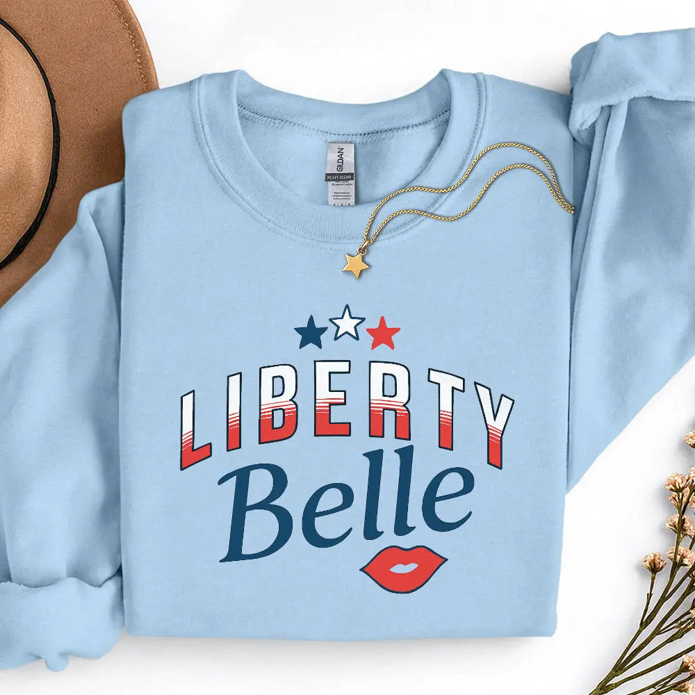 Liberty Belle Sweatshirt — Patriotic Retro Graphic Pullover Printify
