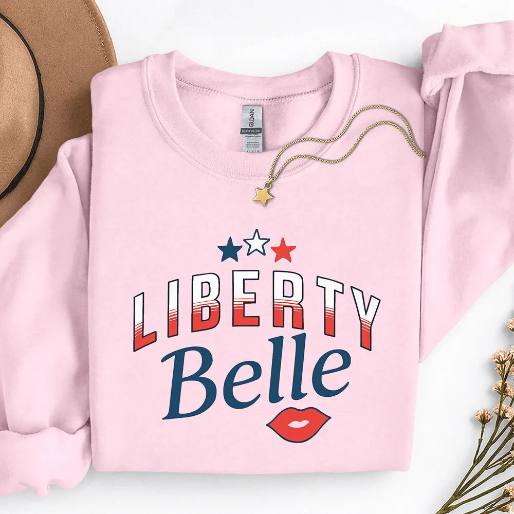Liberty Belle Sweatshirt — Patriotic Retro Graphic Pullover Printify