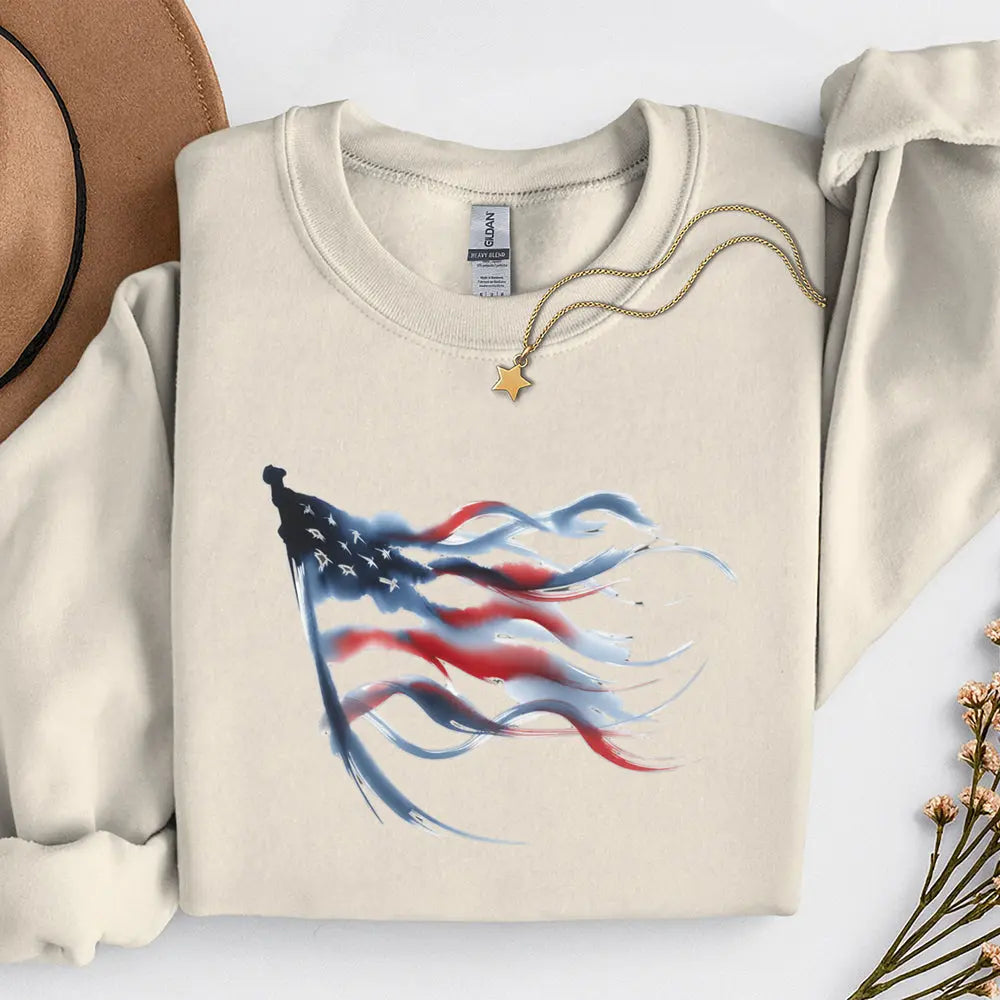 American Flag Sweatshirt Printify