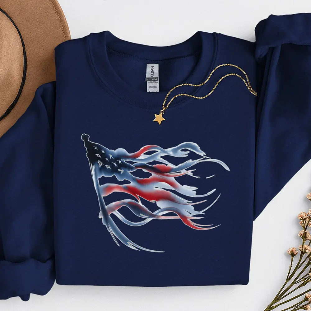 American Flag Sweatshirt Printify