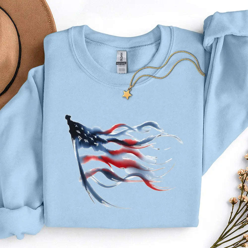 American Flag Sweatshirt Printify