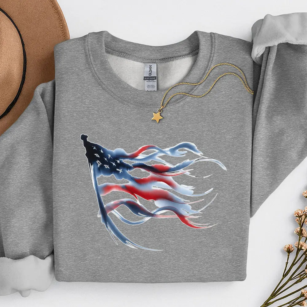 American Flag Sweatshirt Printify
