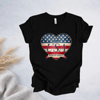 Where My Heart Is T-Shirt — Patriotic Heart Tee Printify