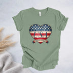 Where My Heart Is T-Shirt — Patriotic Heart Tee Printify