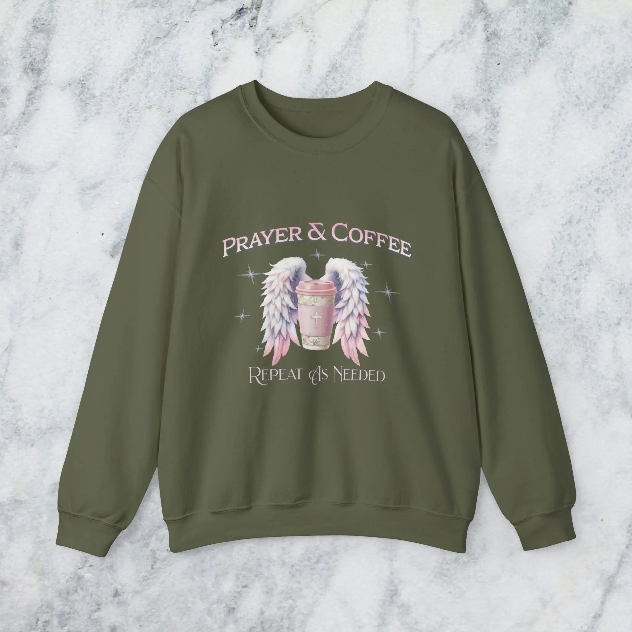 Prayer & Coffee Sweatshirt | Unisex Crewneck | Cozy Gift for Coffee Lovers | Relaxed Fit for Chill Days | Perfect for Holidays & Gatherings - Boldly Bitter Company