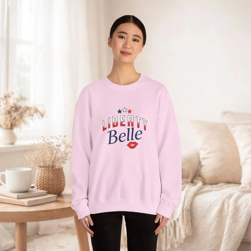 Liberty Belle Sweatshirt — Patriotic Retro Graphic Pullover Printify