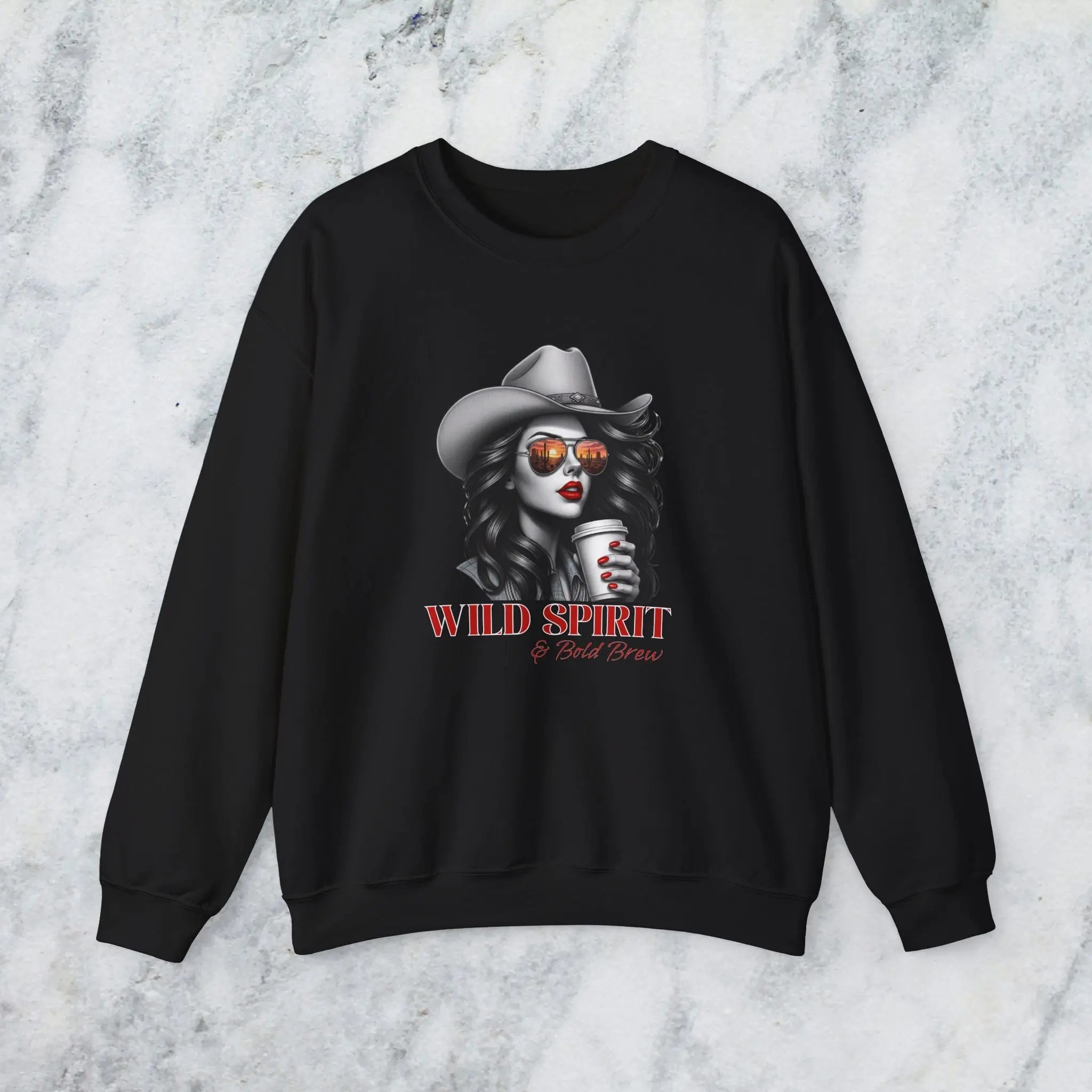 Wild Spirit Sweatshirt — Cowboy Cowgirl Graphic 'Wild Spirit' Printify