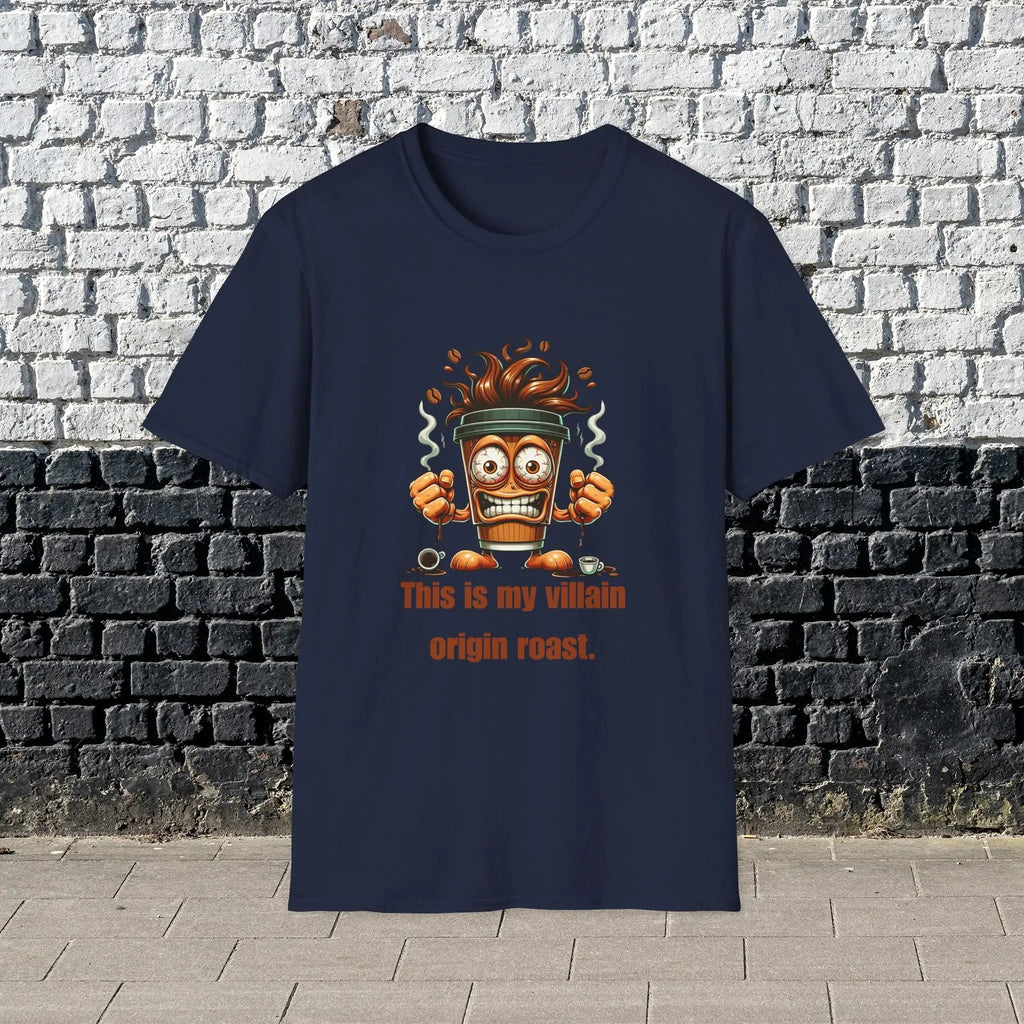 My Villain Origin Roast Shirt – Funny Coffee Lover T-Shirt, Sarcastic Caffeine Addict Tee, Humor Gift for Men Printify