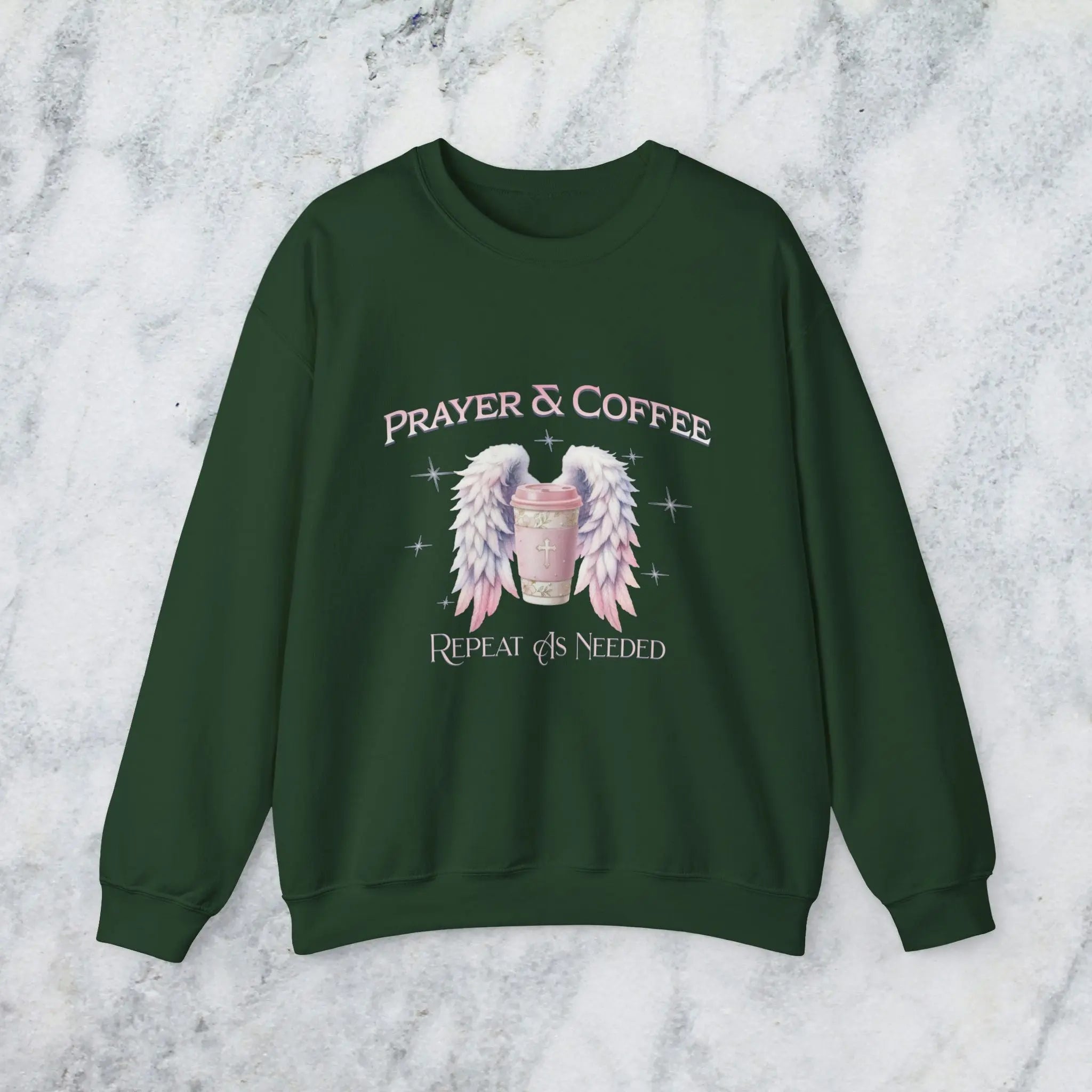 Prayer & Coffee Sweatshirt | Unisex Crewneck | Cozy Gift for Coffee Lovers | Relaxed Fit for Chill Days | Perfect for Holidays & Gatherings - Boldly Bitter Company