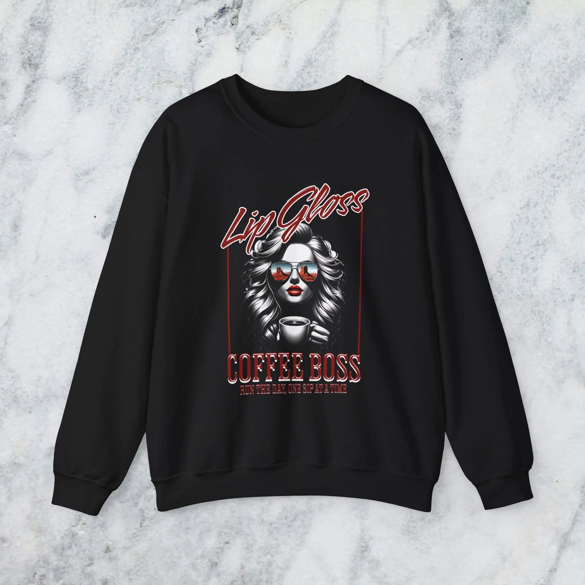 Lip Gloss Coffee Boss Sweatshirt Printify