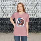 All American Beauty T-Shirt — Red White & Blue Peace Sign Silhouette Printify