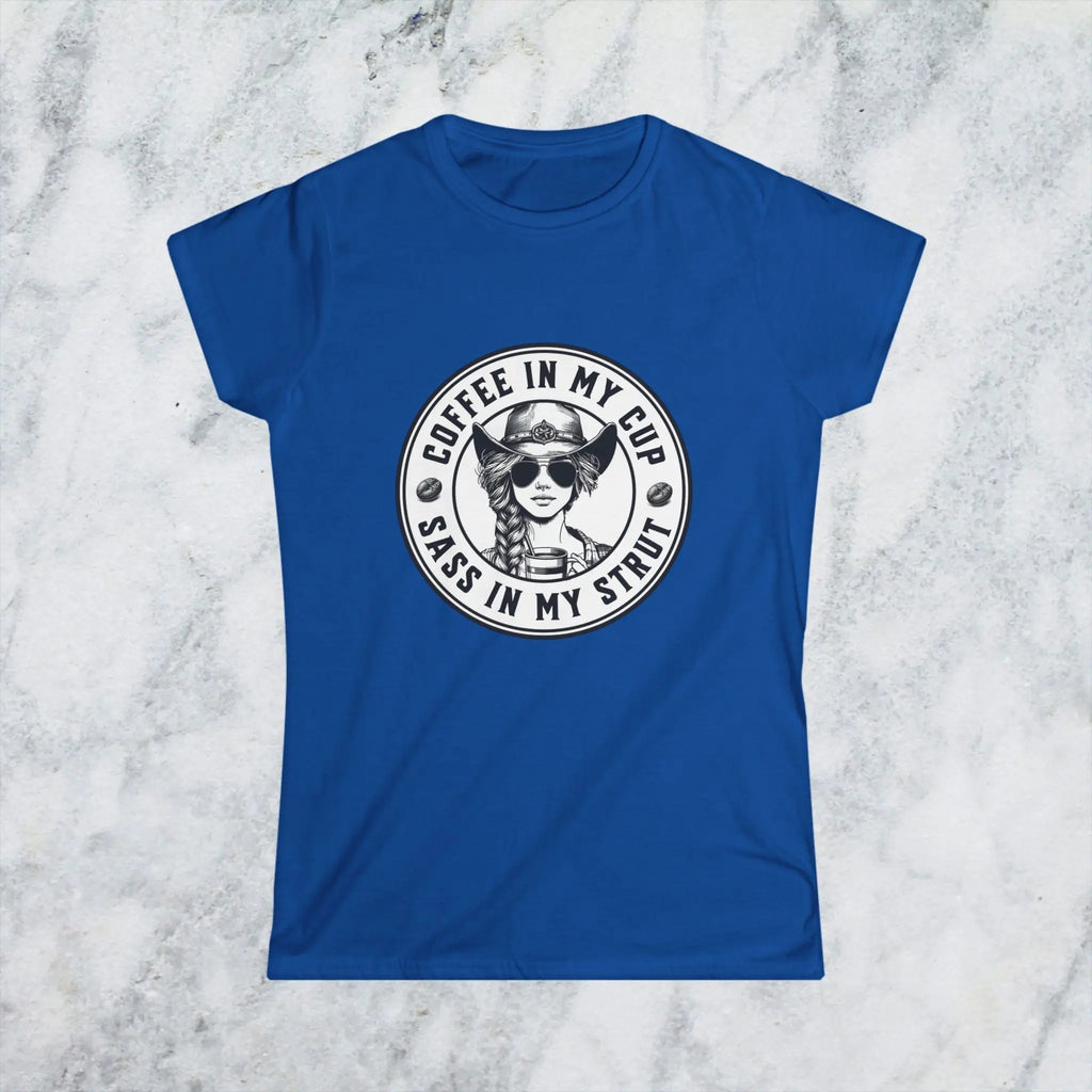 Sass in My Strut T-Shirt – Sassy Cowgirl Coffee T-shirt, Funny Coffee Lover Tee for Women, Sassy Cowgirl Caffeine Queen Shirt, Attitude Gift Idea Printify