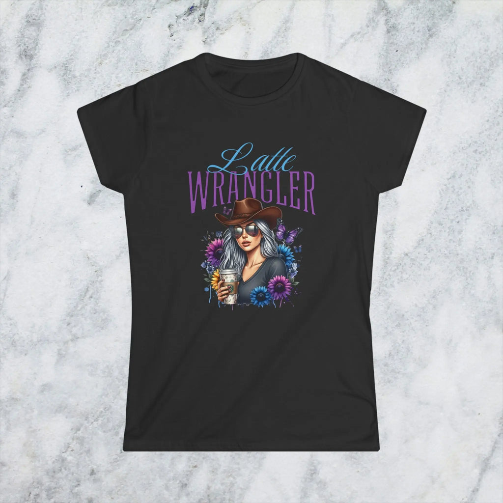 Latte Wrangler Women's Tee — Sunflower Cowboy Coffee Graphic Printify