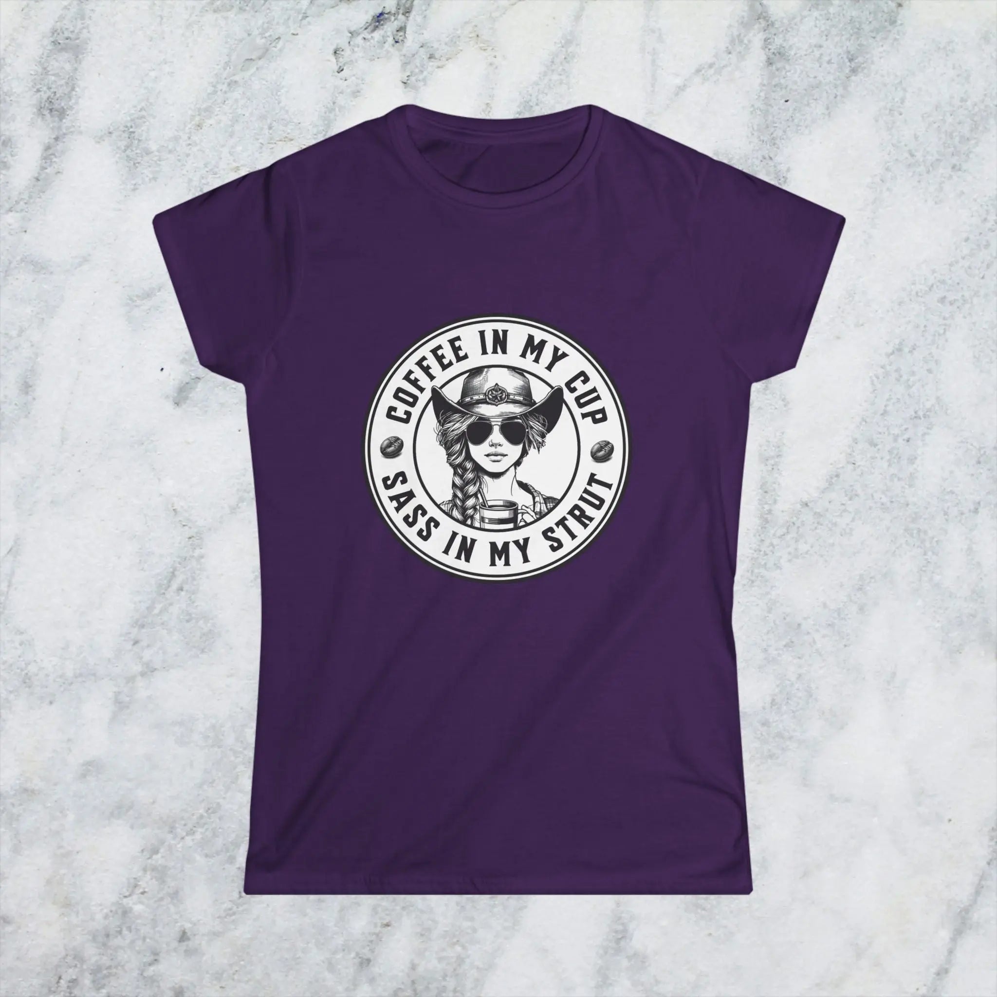 Sass in My Strut T-Shirt – Sassy Cowgirl Coffee T-shirt, Funny Coffee Lover Tee for Women, Sassy Cowgirl Caffeine Queen Shirt, Attitude Gift Idea Printify