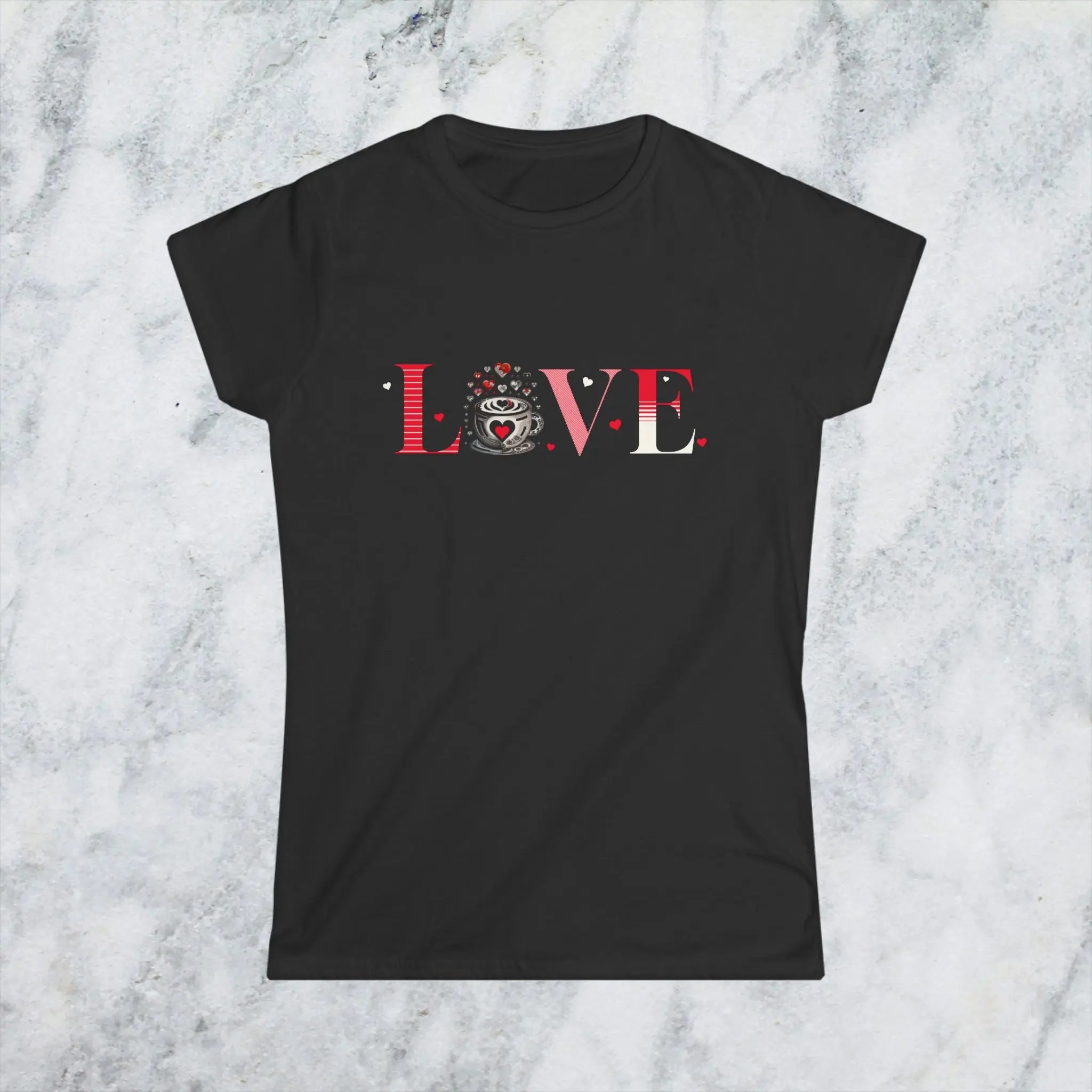 Coffee Love T-Shirt – “LOVE” with Coffee Cup Design - Boldly Bitter Company