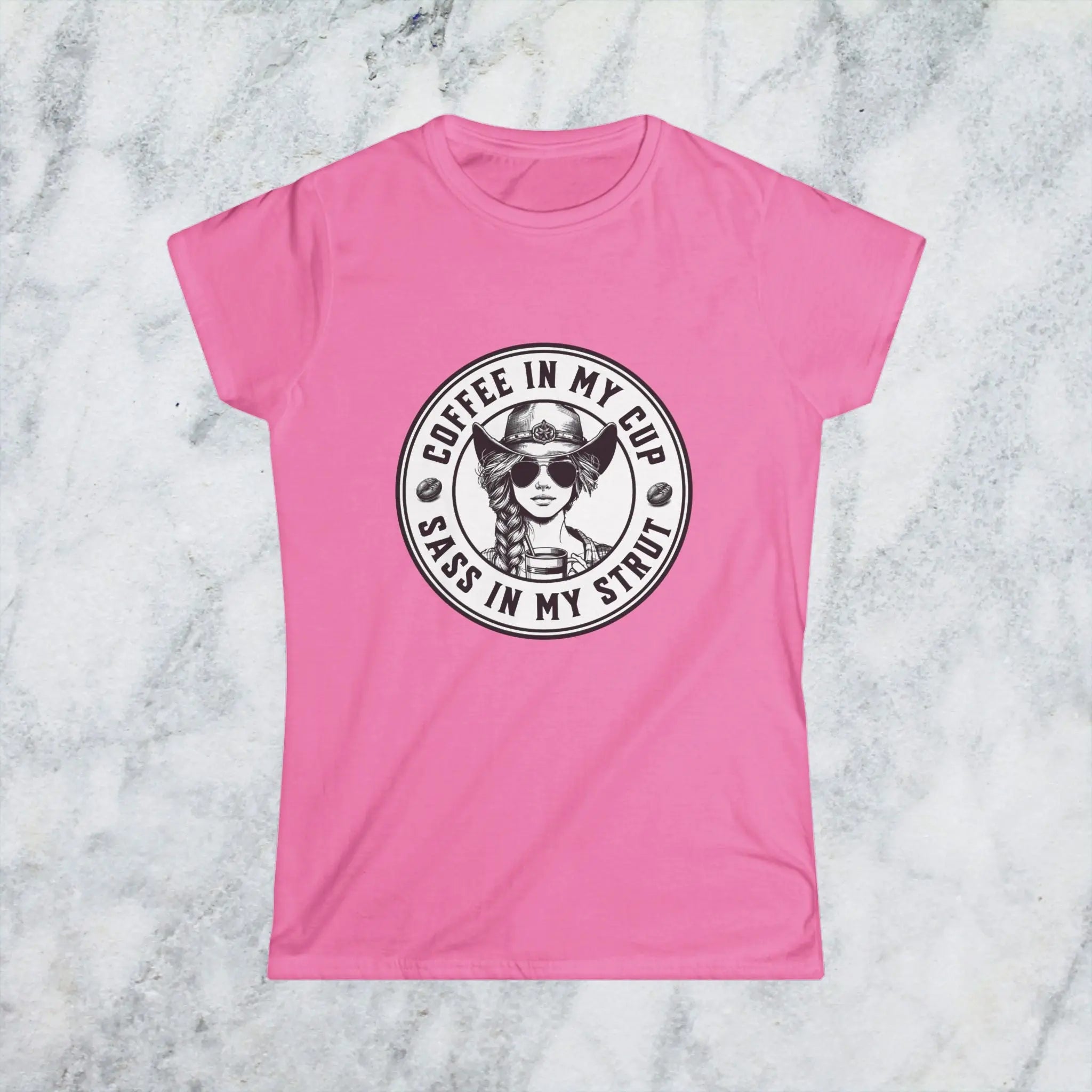 Sass in My Strut T-Shirt – Sassy Cowgirl Coffee T-shirt, Funny Coffee Lover Tee for Women, Sassy Cowgirl Caffeine Queen Shirt, Attitude Gift Idea Printify