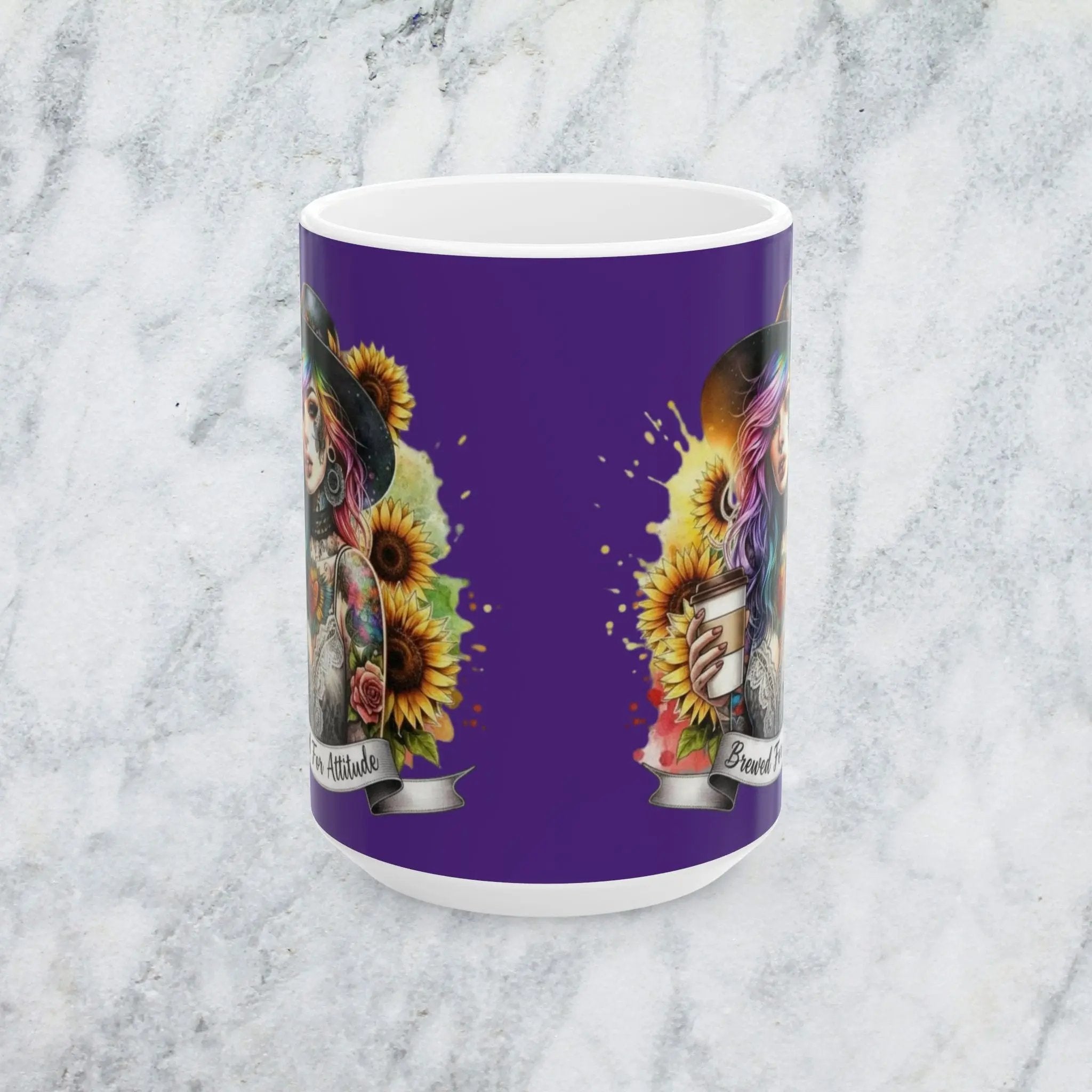 Brewed for Attitude Ceramic Mug | Artistic Coffee Cup, Gift for Her, Unique Tea Mug, Home Decor, Halloween Printify