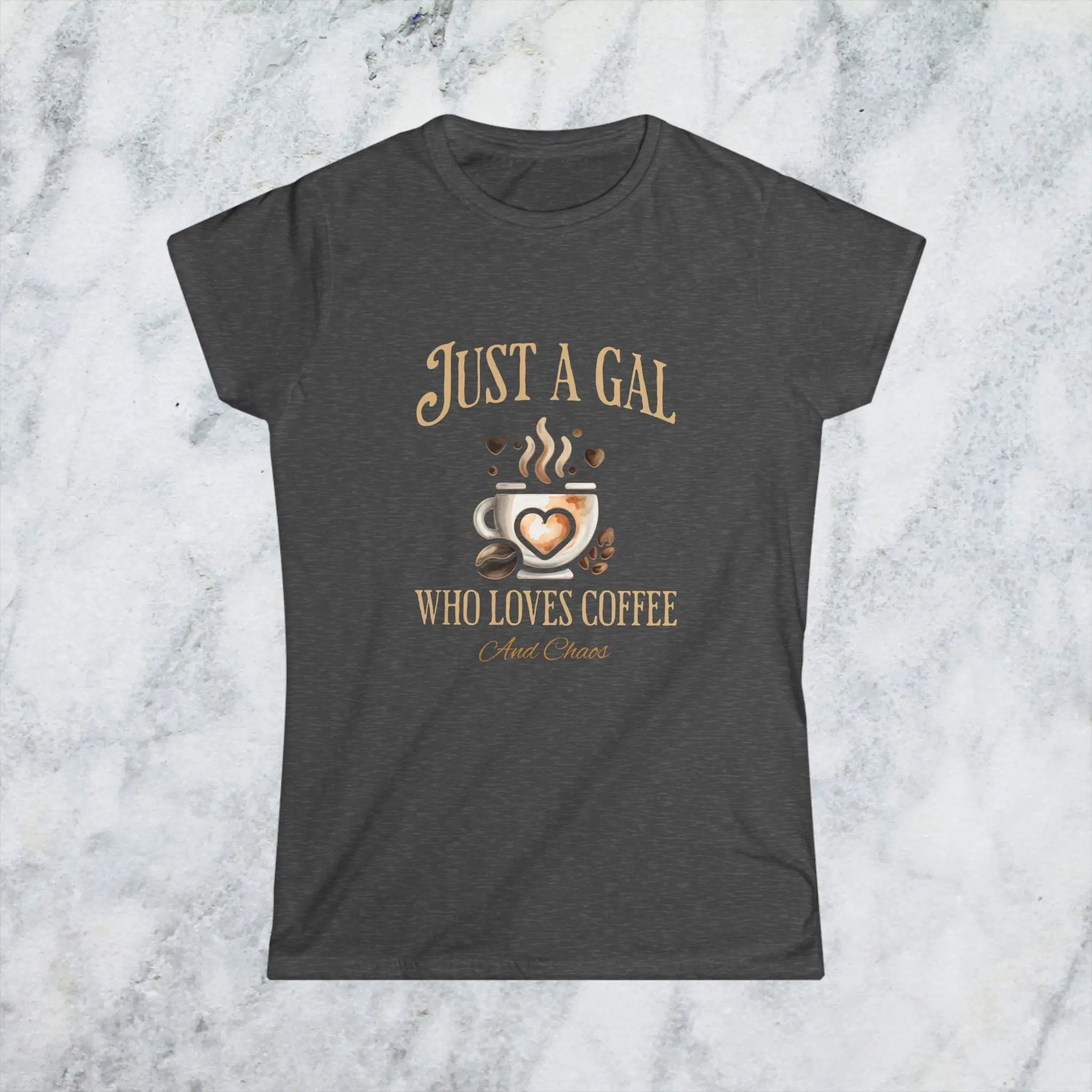 Just a Gal T-shirt - Who Loves Coffee - Boho Style Coffee Gal T-shirt Printify