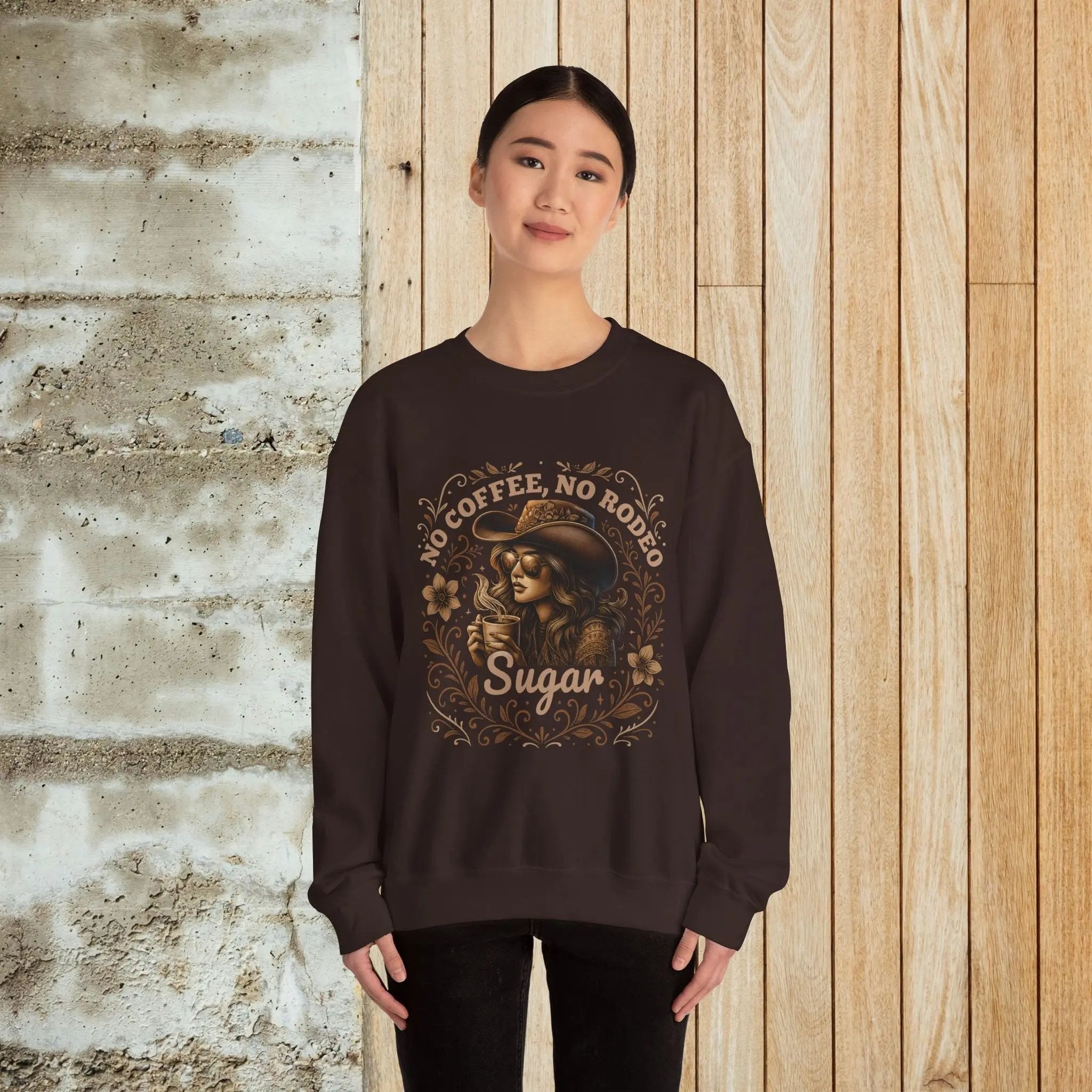 No Coffee No Rodeo Sweatshirt - cute western cowgirl coffee top Printify
