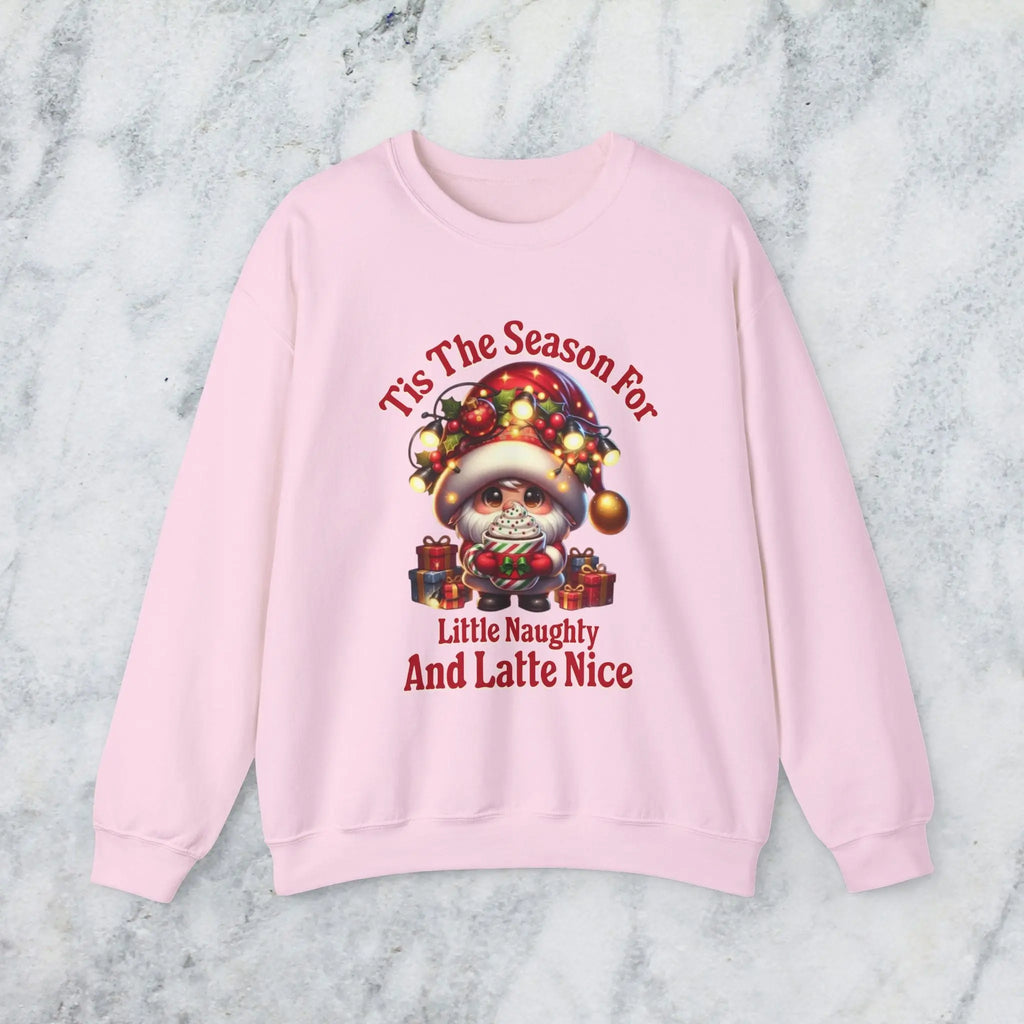 'Tis The Season Sweatshirt - "'Tis The Season For Little Naughty And Latte Nice" Holiday Shirt Printify