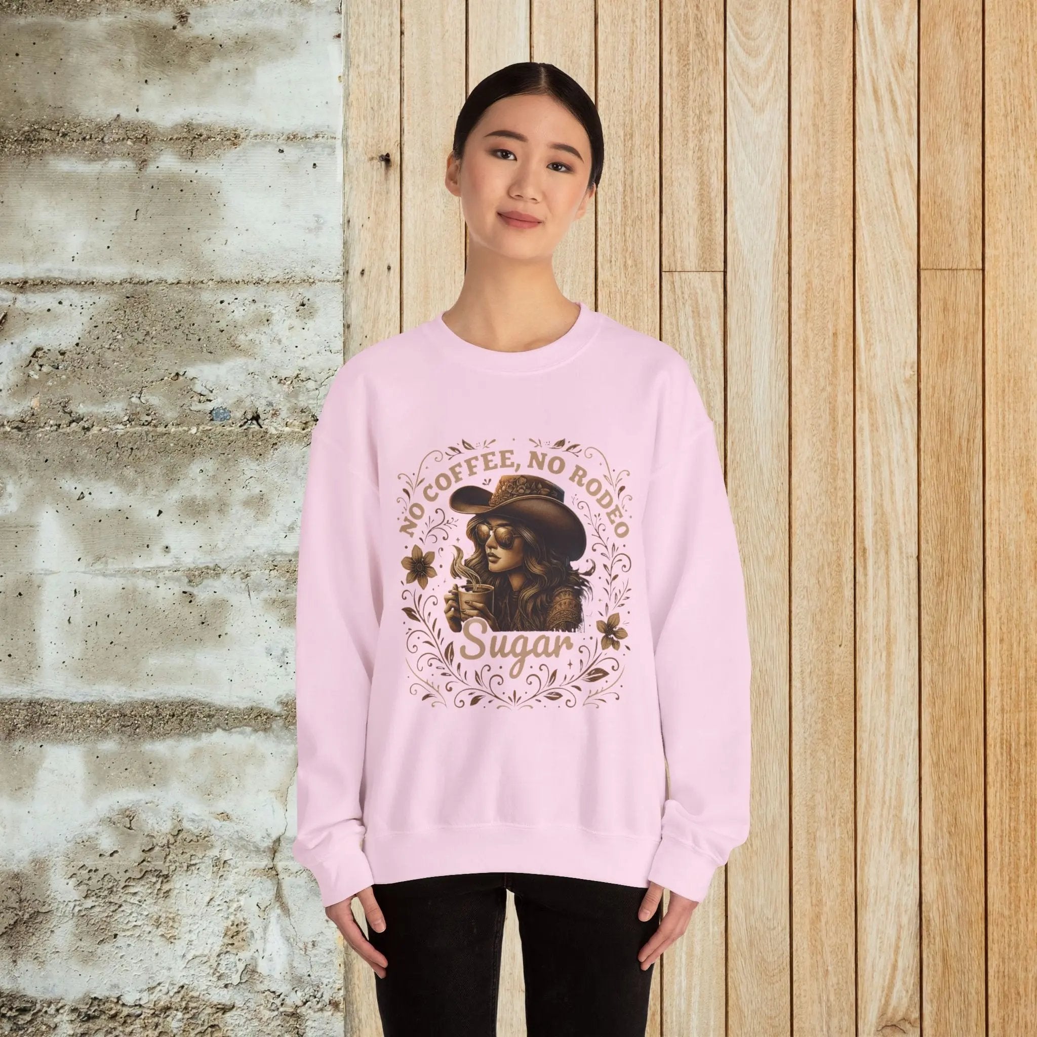 No Coffee No Rodeo Sweatshirt - cute western cowgirl coffee top Printify
