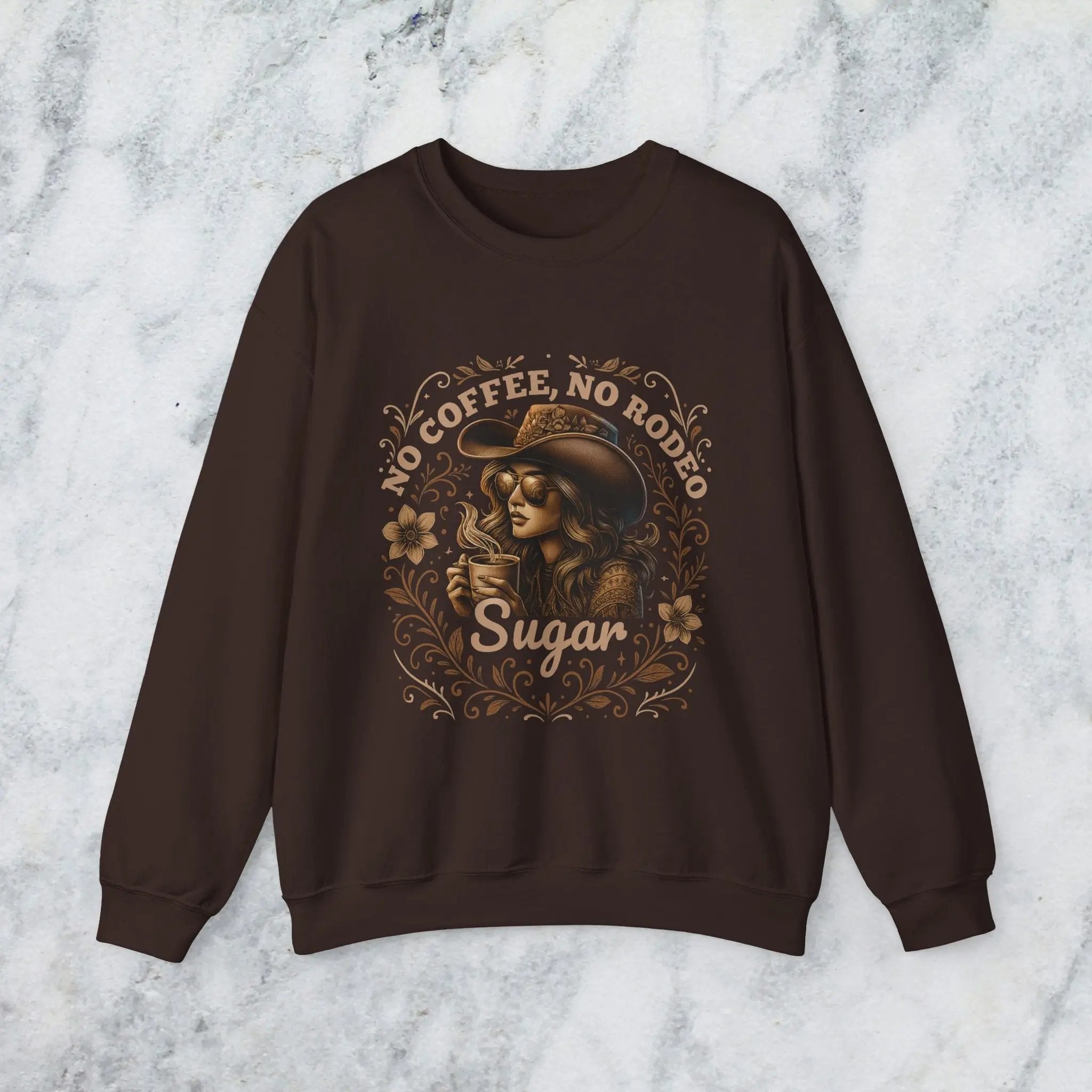 No Coffee No Rodeo Sweatshirt - cute western cowgirl coffee top Printify