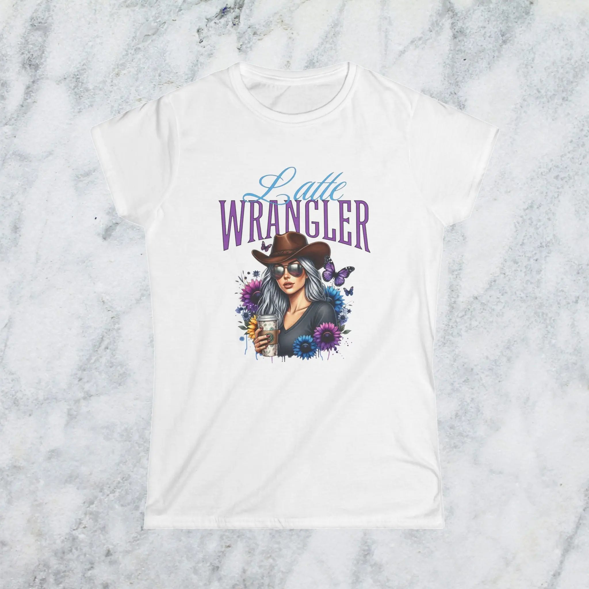 Latte Wrangler Women's Tee — Sunflower Cowboy Coffee Graphic Printify
