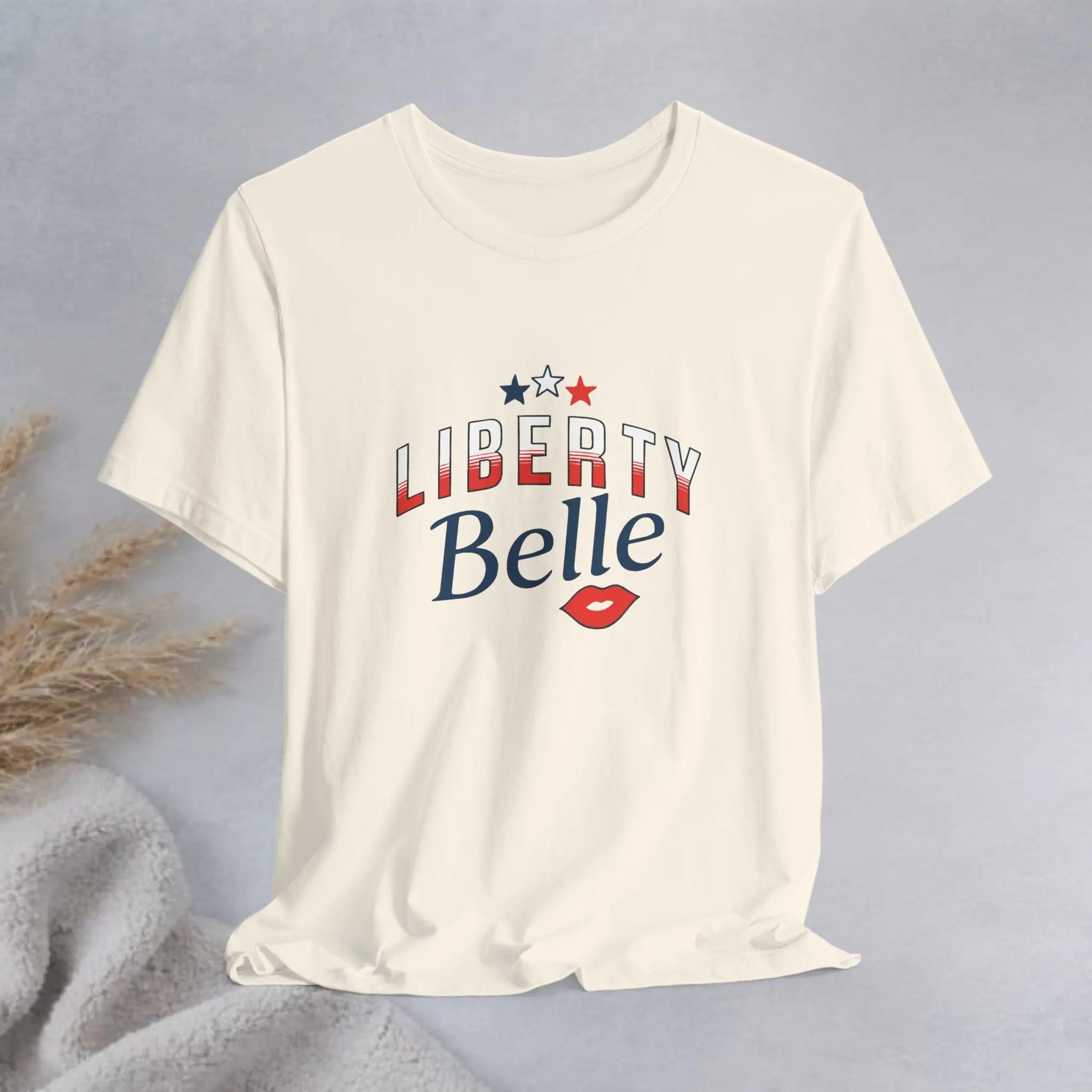 Liberty Belle Tee — Patriotic Stars And Red Lips T-Shirt Printify