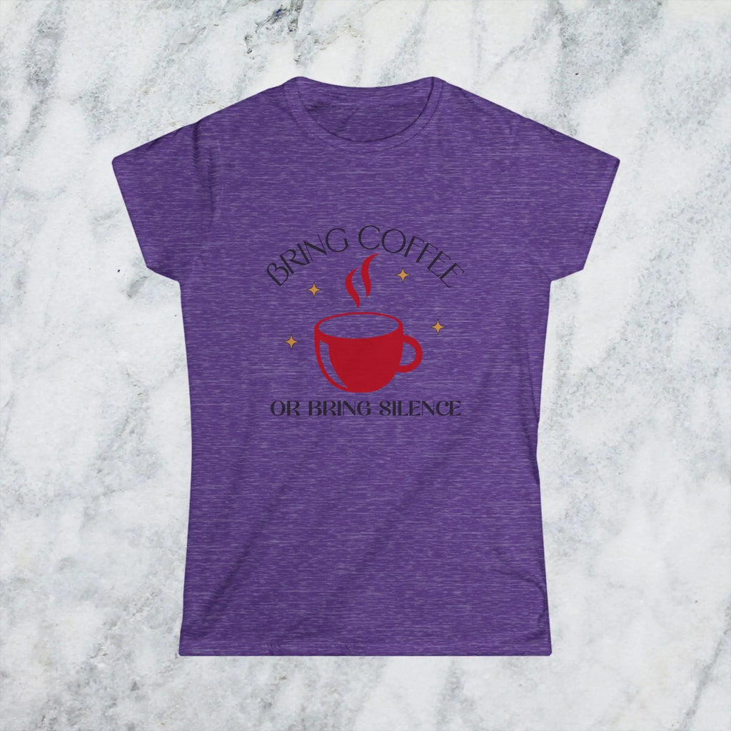 Bring Coffee Tee - Bring Silence T-Shirt – Funny Coffee Cup Graphic Tee Printify
