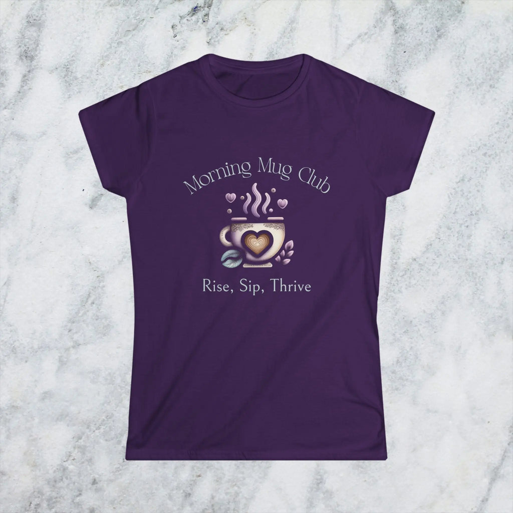 Rise, Sip, Thrive T-shirt - Morning Mug Club - Boho Style Coffee Mug Tee Printify