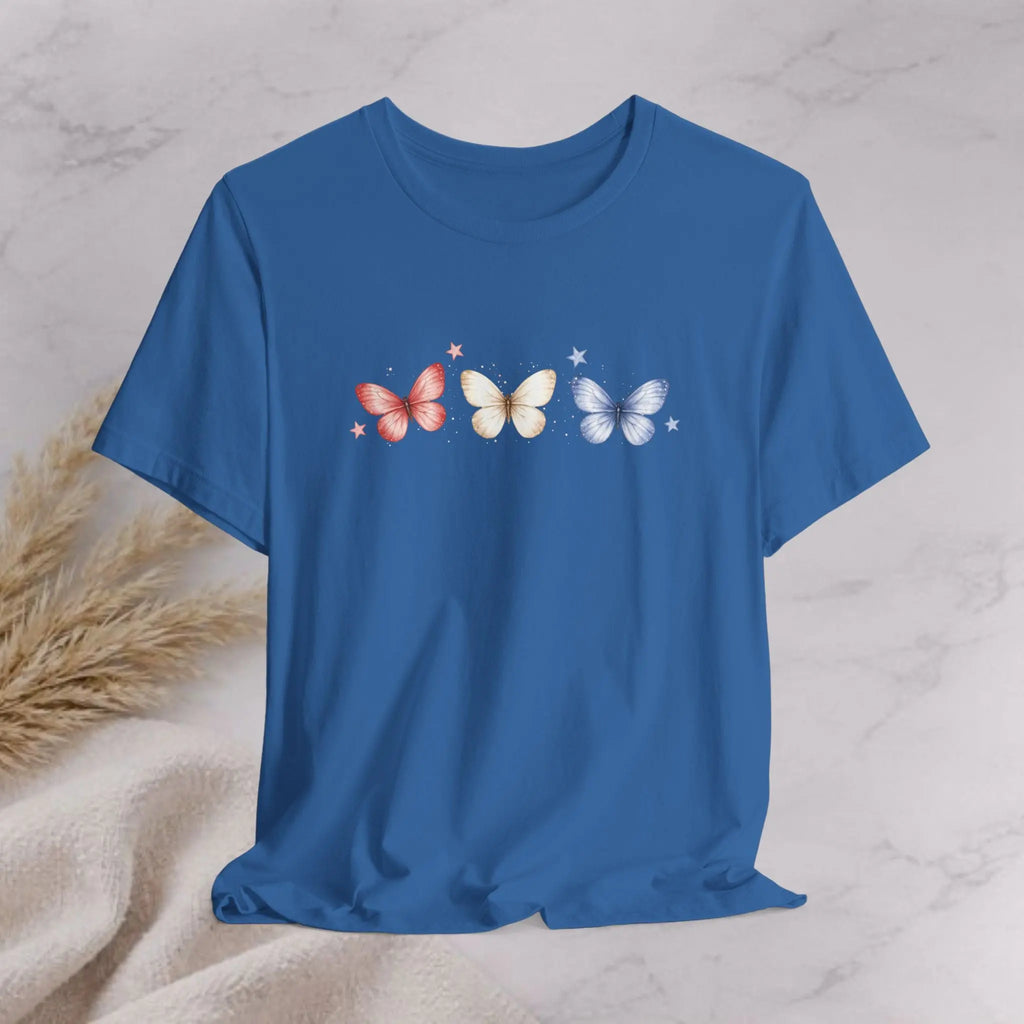 Red White And Blue Butterfly Tee Printify