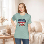 Where My Heart Is T-Shirt — Patriotic Heart Tee Printify