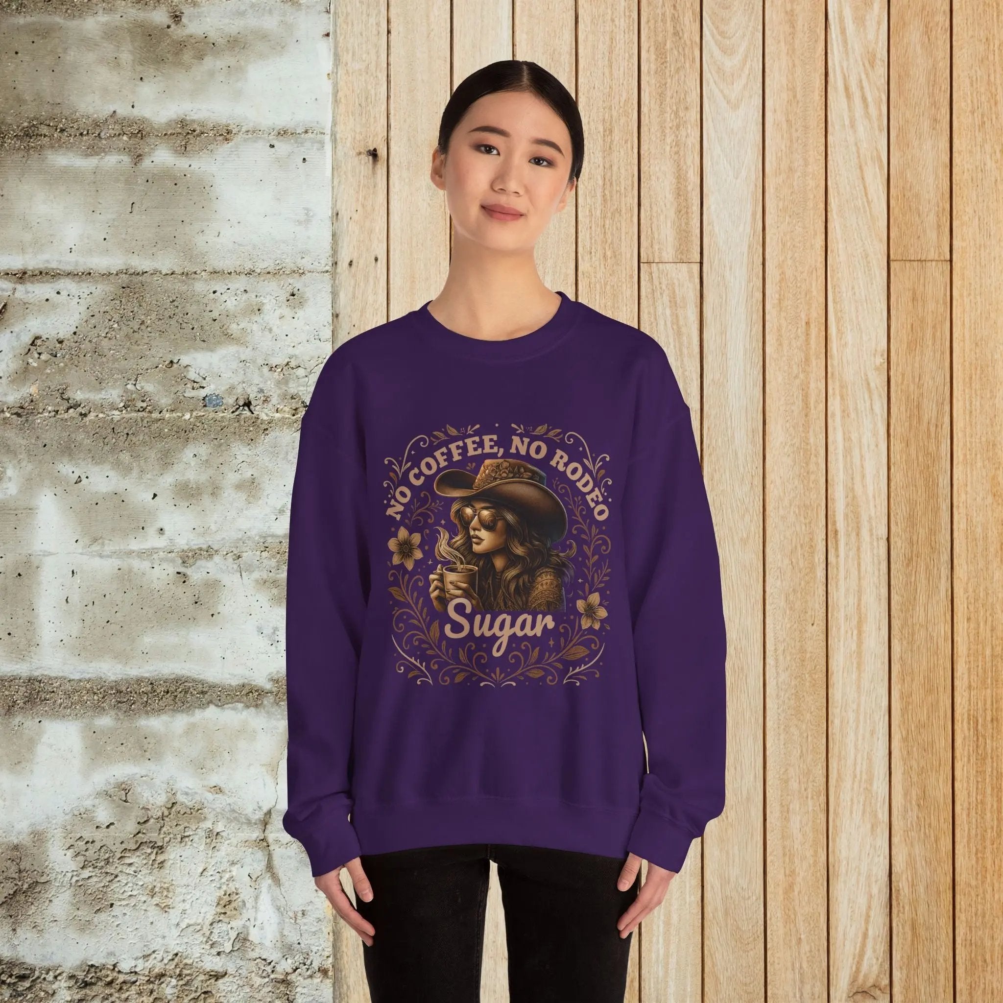 No Coffee No Rodeo Sweatshirt - cute western cowgirl coffee top Printify