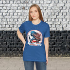 All American Beauty T-Shirt — Red White & Blue Peace Sign Silhouette Printify