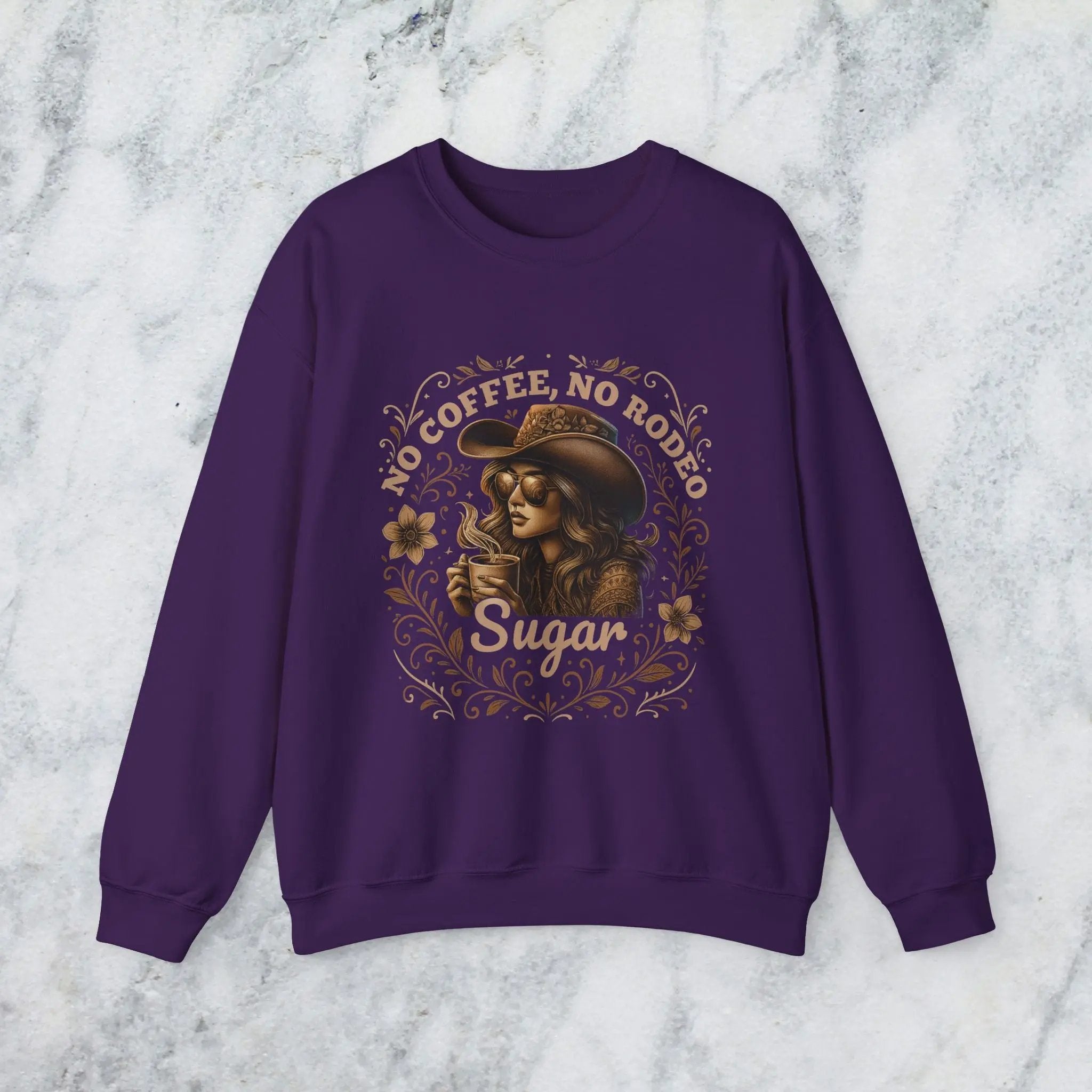 No Coffee No Rodeo Sweatshirt - cute western cowgirl coffee top Printify