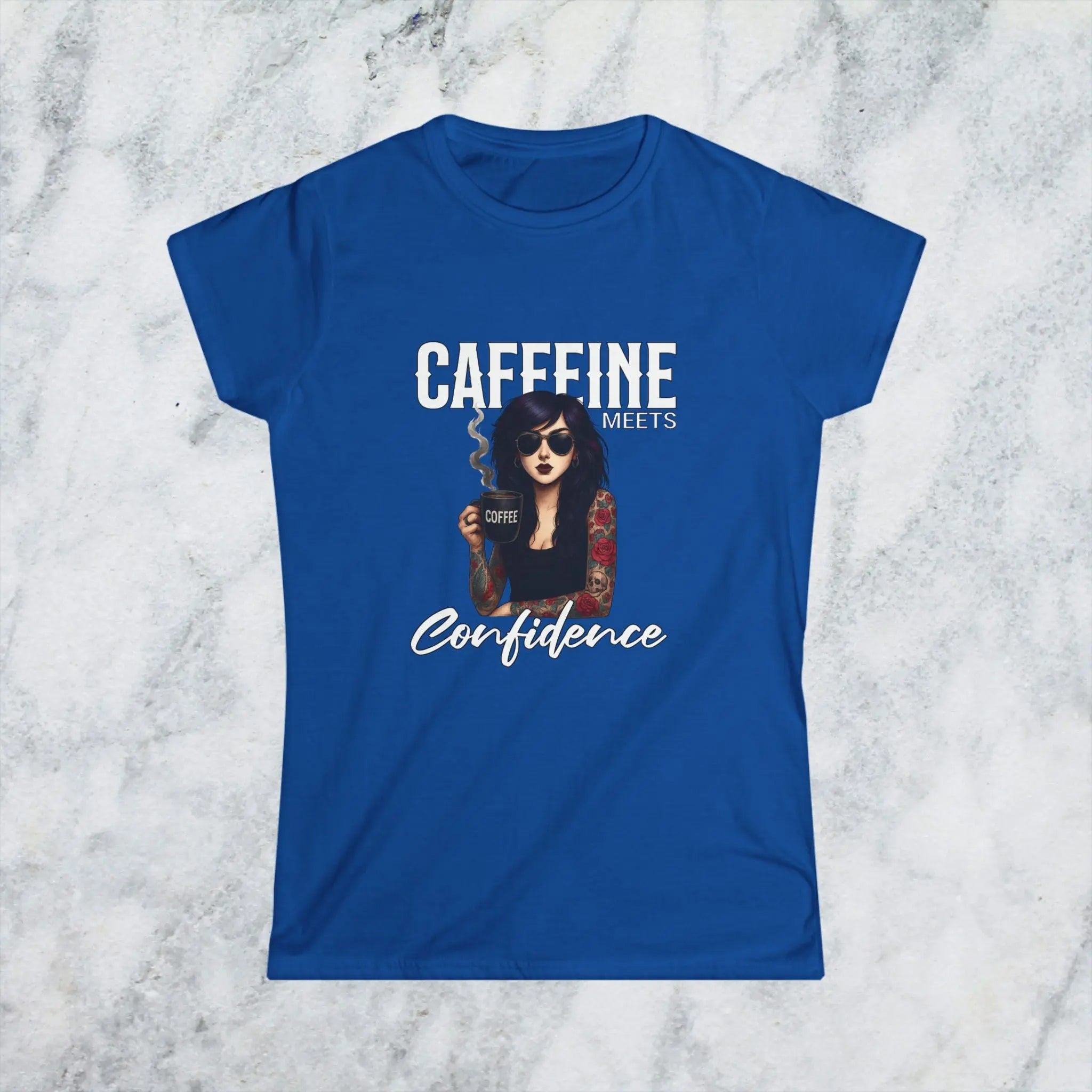 Caffeine Meets Confidence T-Shirt Tattoo Woman Caffeine Confidence Design Printify