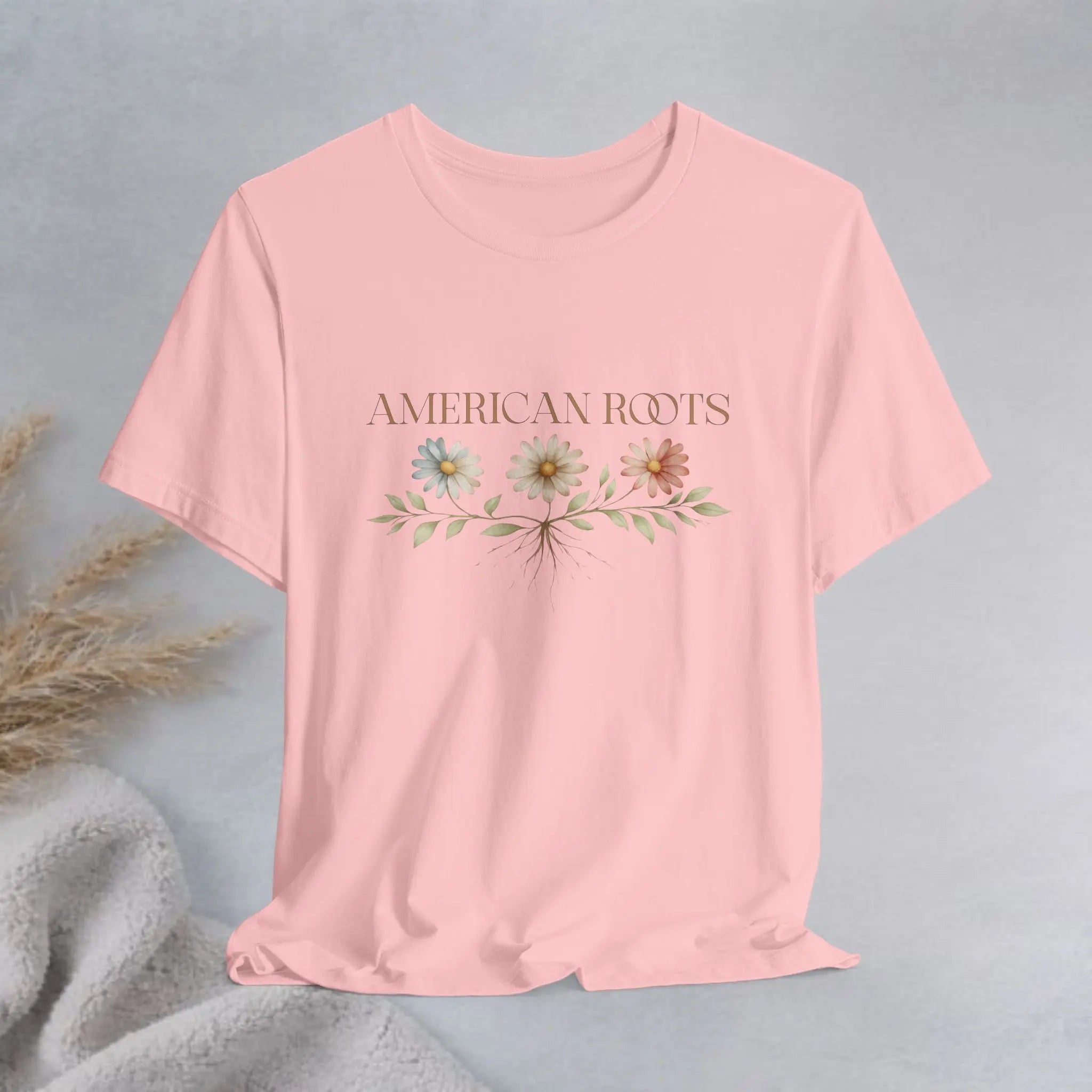 American Roots Floral Tee — Vintage Rustic Patriotic T‑Shirt Printify