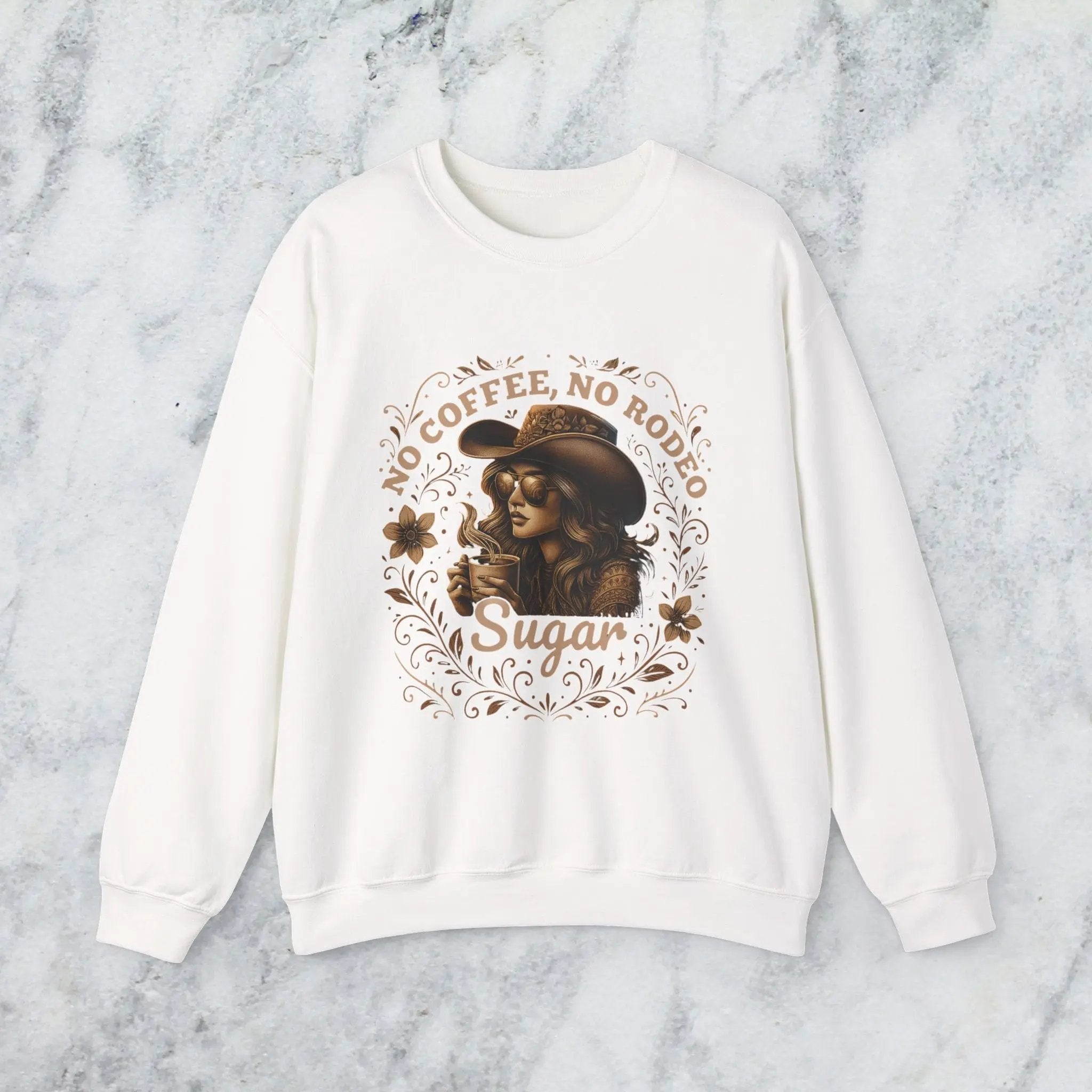 No Coffee No Rodeo Sweatshirt - cute western cowgirl coffee top Printify